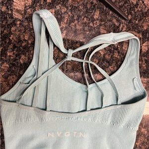 NVGTN Sky Blue Strappy Sports Bra